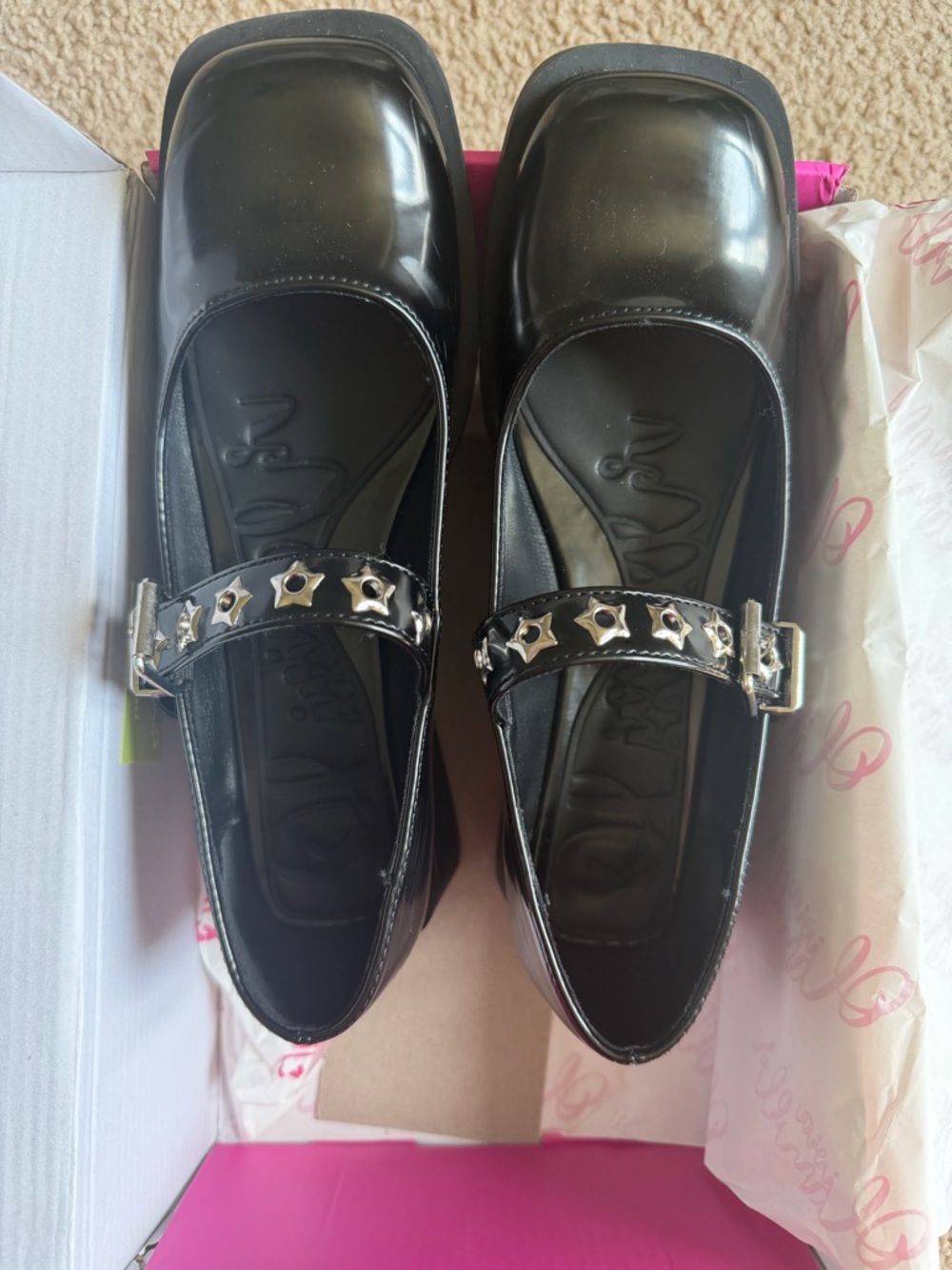 Black Patent Mary Jane with Star-Stud Strap